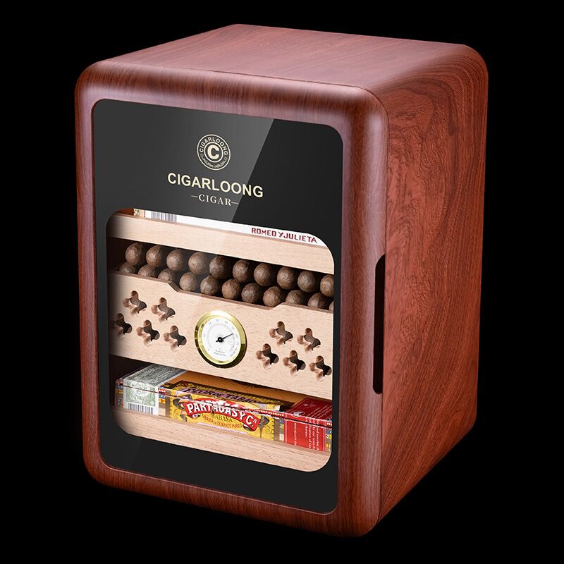 Dreistöckiger elektrischer Humidor mit LED-Beleuchtung